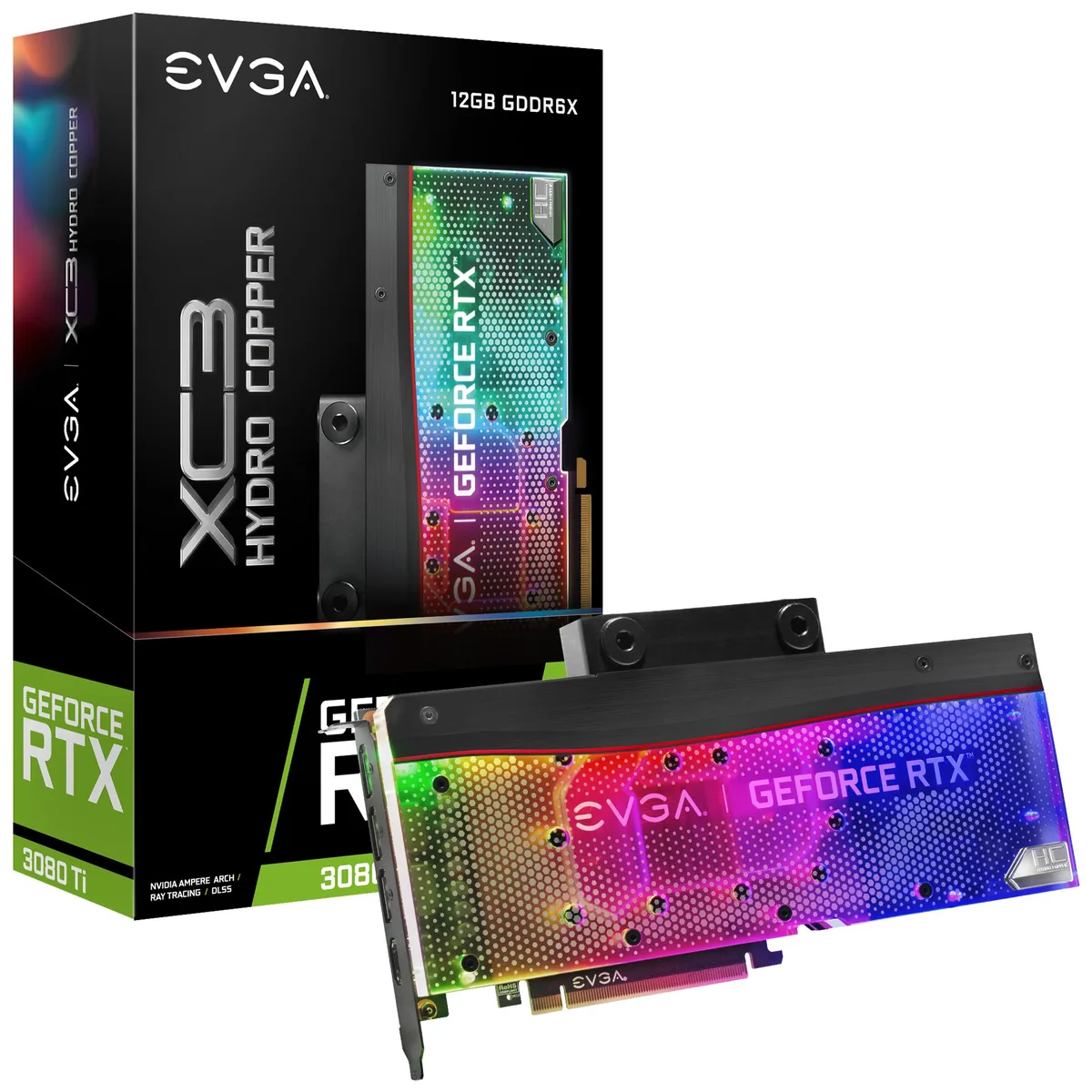EVGA EVGA GeForce RTX 3080 Ti XC3 Ultra Hydro Copper graphics card — product photo