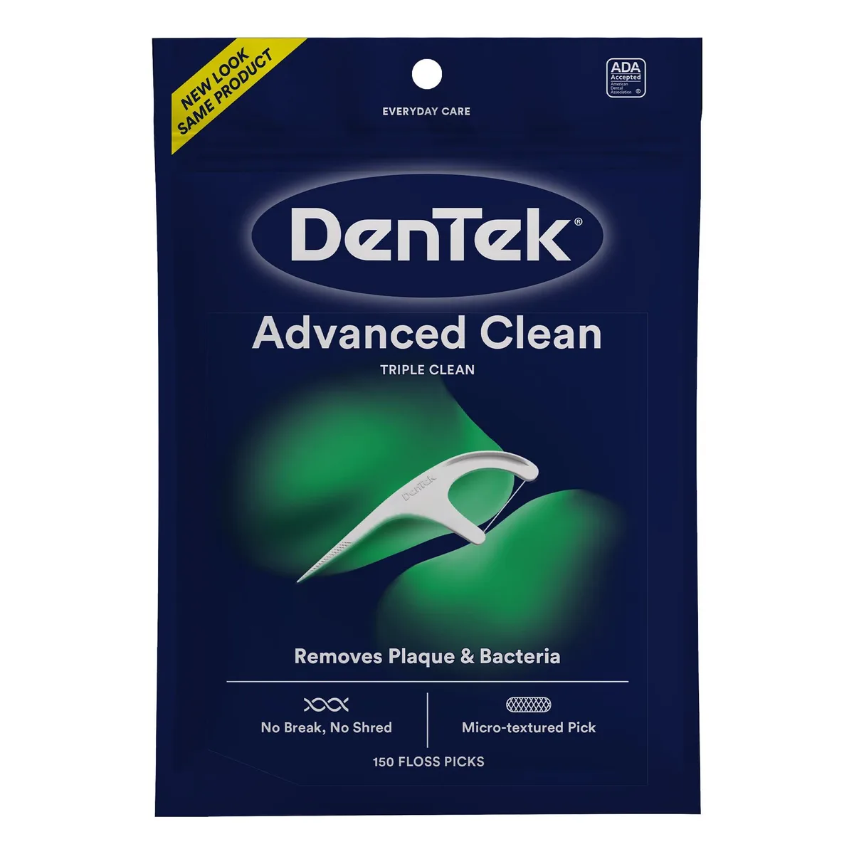 Red plastic floss pick pack, 150 count, mint flavour