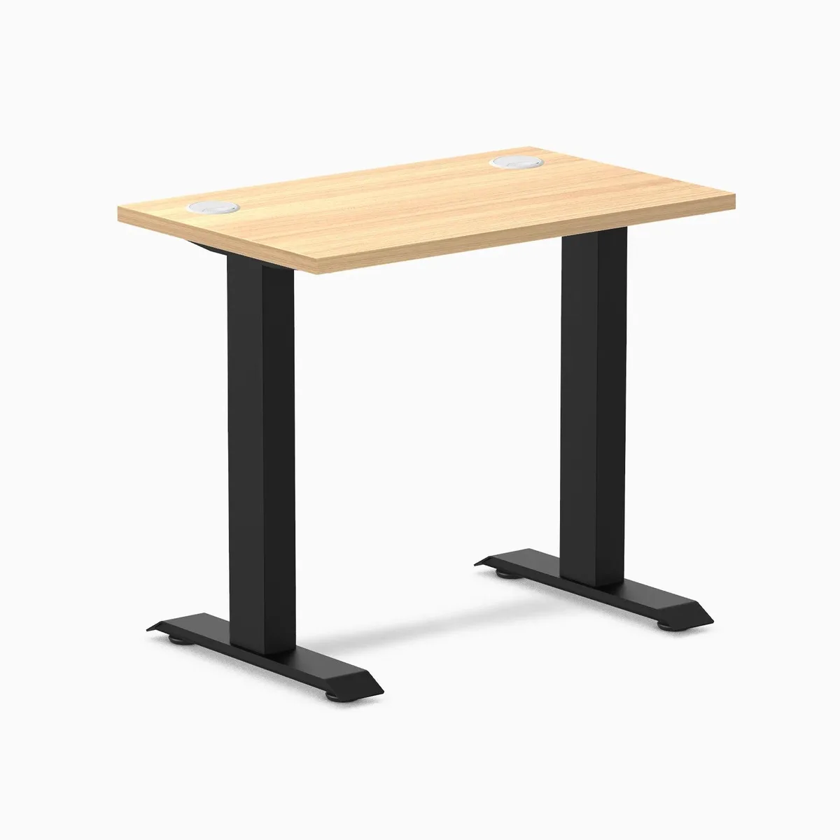 Desky Desky Zero Mini Office Desk Sublime Teak 32 x 20 in Matte Black — product photo