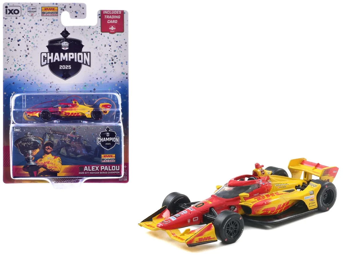Ixo Models Ixo Models Dallara IndyCar #10 DHL Chip Ganassi Racing Champion 2025 1/64 hobby collectible — product photo