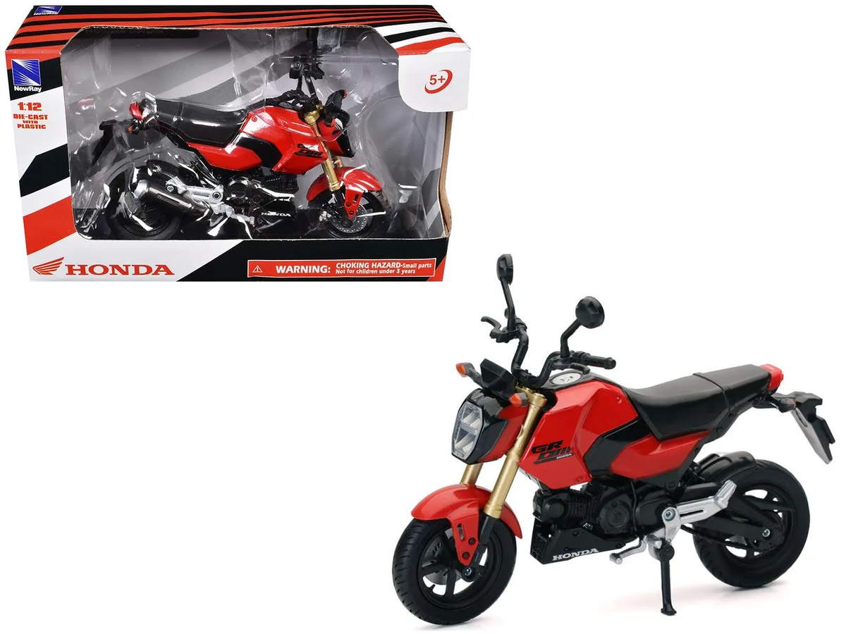 New Ray Toys New Ray Toys Honda GROM Motorcycle Red 1/12 Diecast Model — product photo