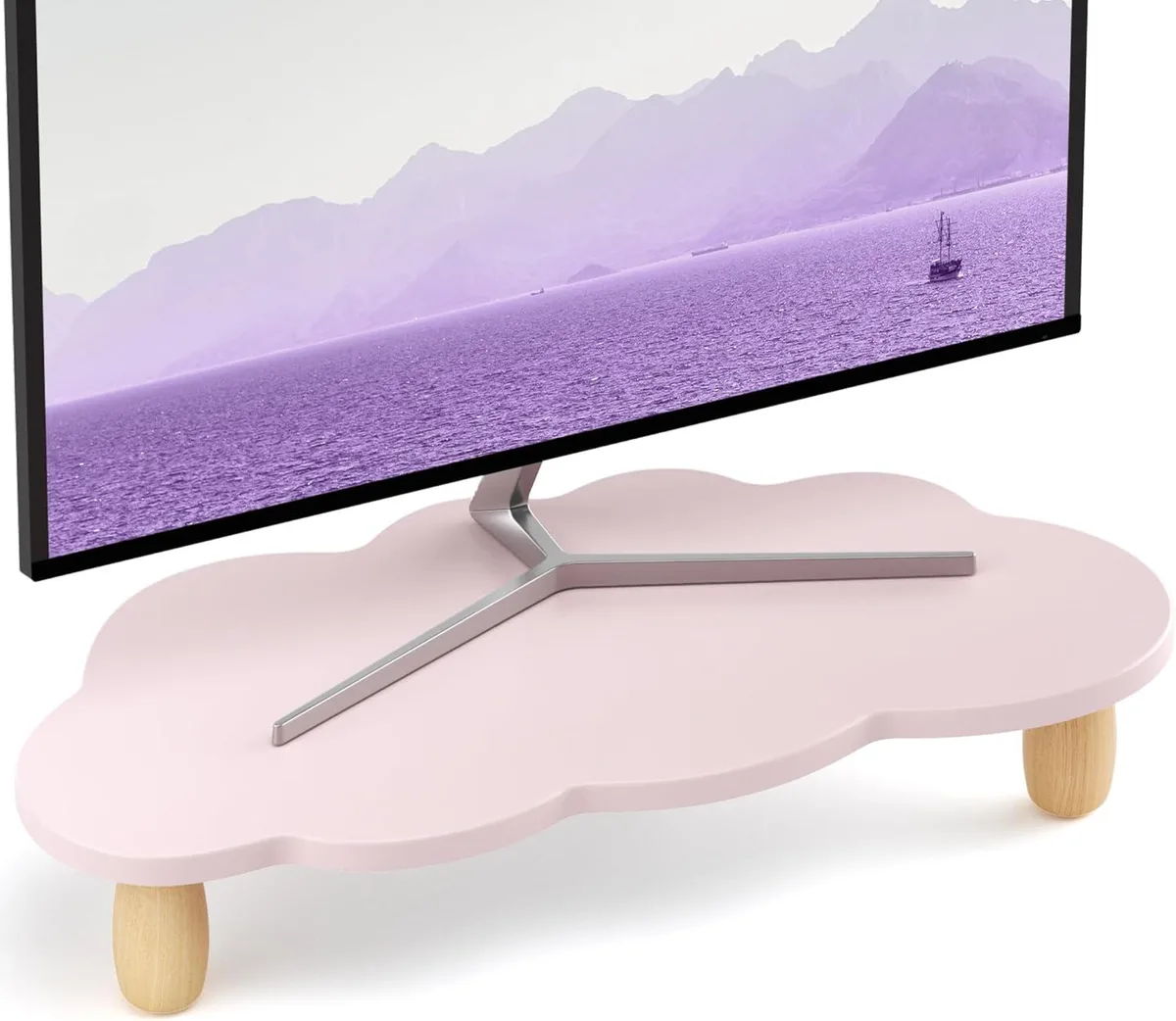 PISKEKAT PISKEKAT Cloud-Shaped Monitor Stand Riser Purple — product photo