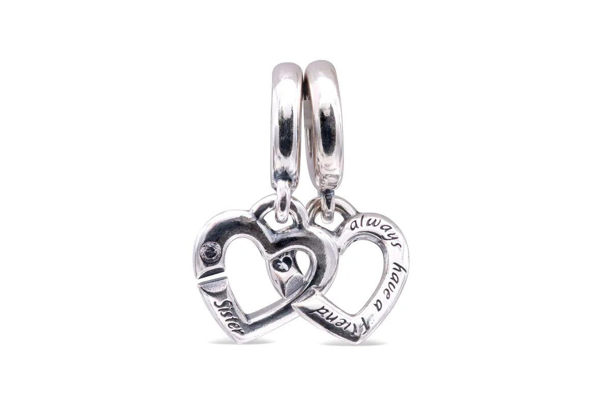 PANDORA PANDORA Linked Sister Hearts Split Dangle Charm Bracelet — product photo
