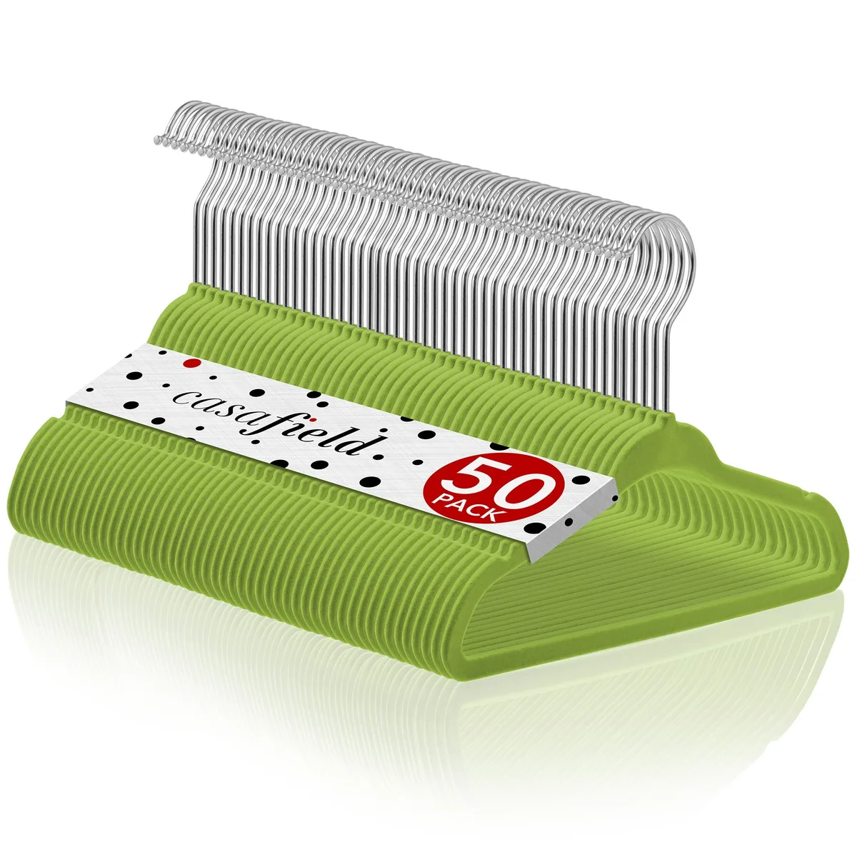 Casafield Casafield 50 Velvet Baby Hangers 11" Lime Green — product photo