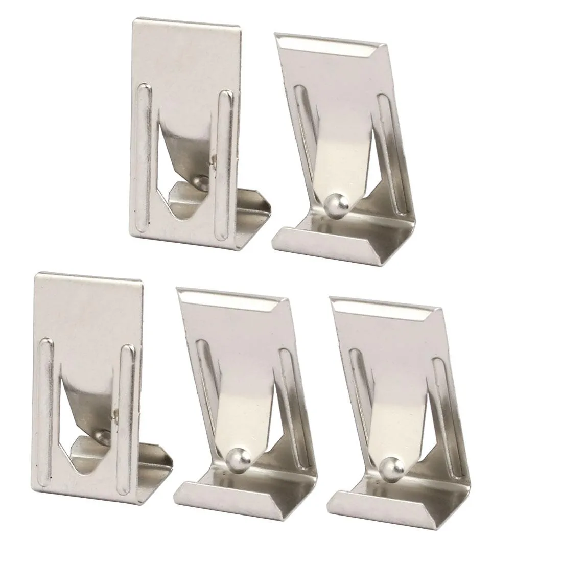 Five silver metal spring turn clips 26x14mm