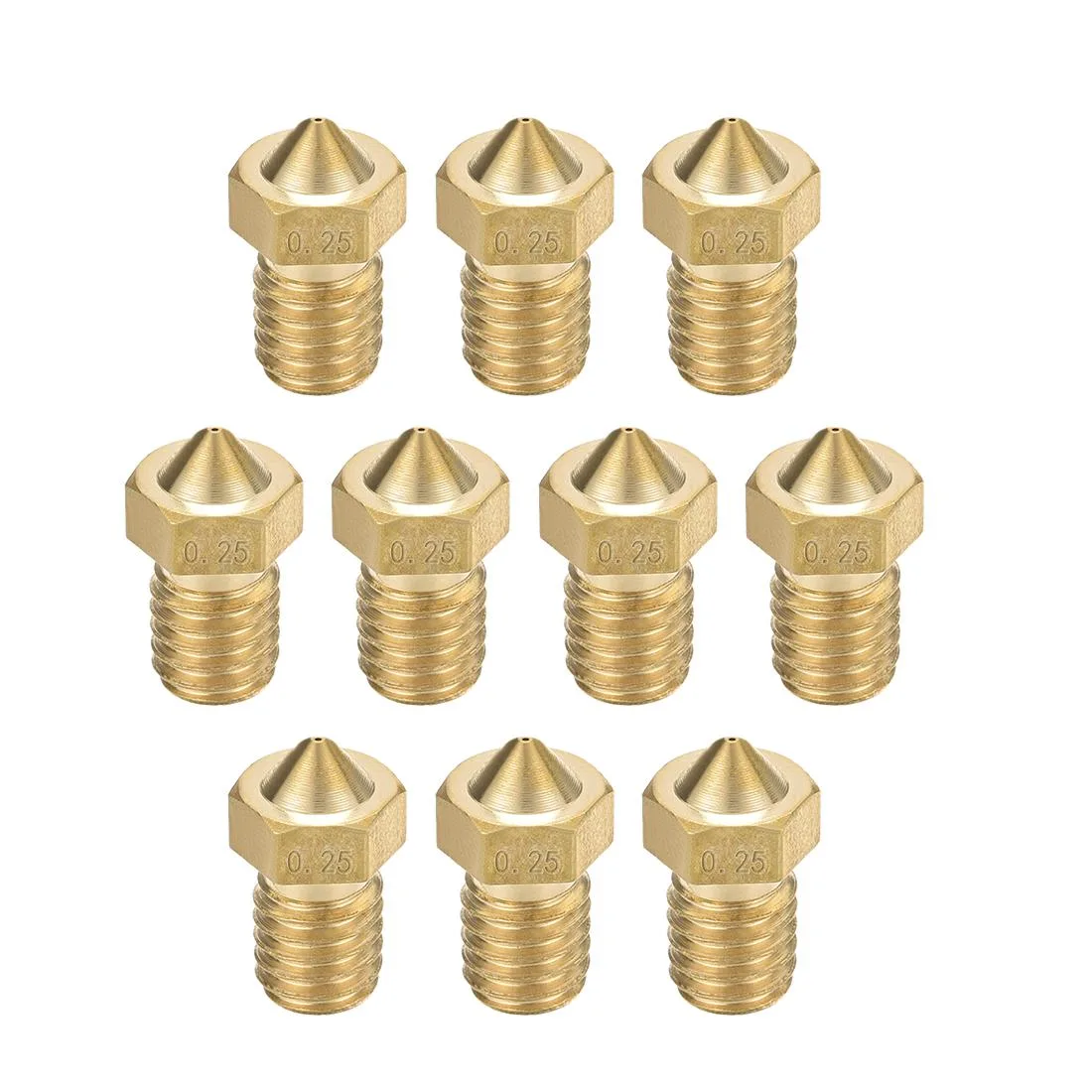 Unique-Bargains Unique-Bargains 0.25mm V6 Brass Nozzle 1.75mm 10pcs — product photo