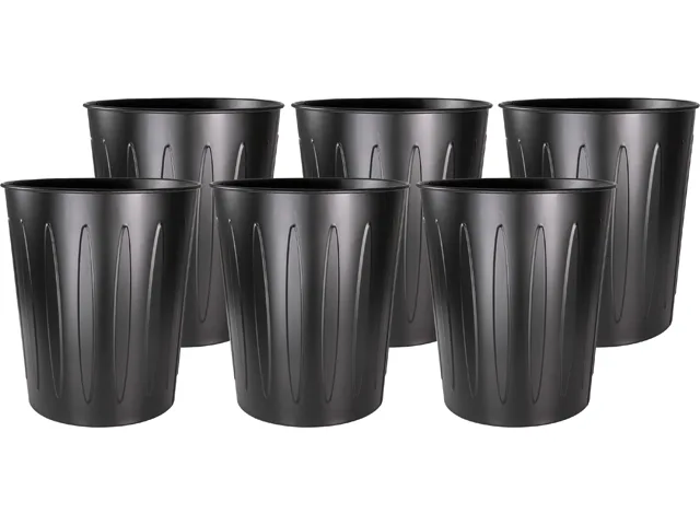 Genuine Joe Genuine Joe 58897CT 6 gal Steel Fire-safe Trash Can Black indoor maintenance — product photo