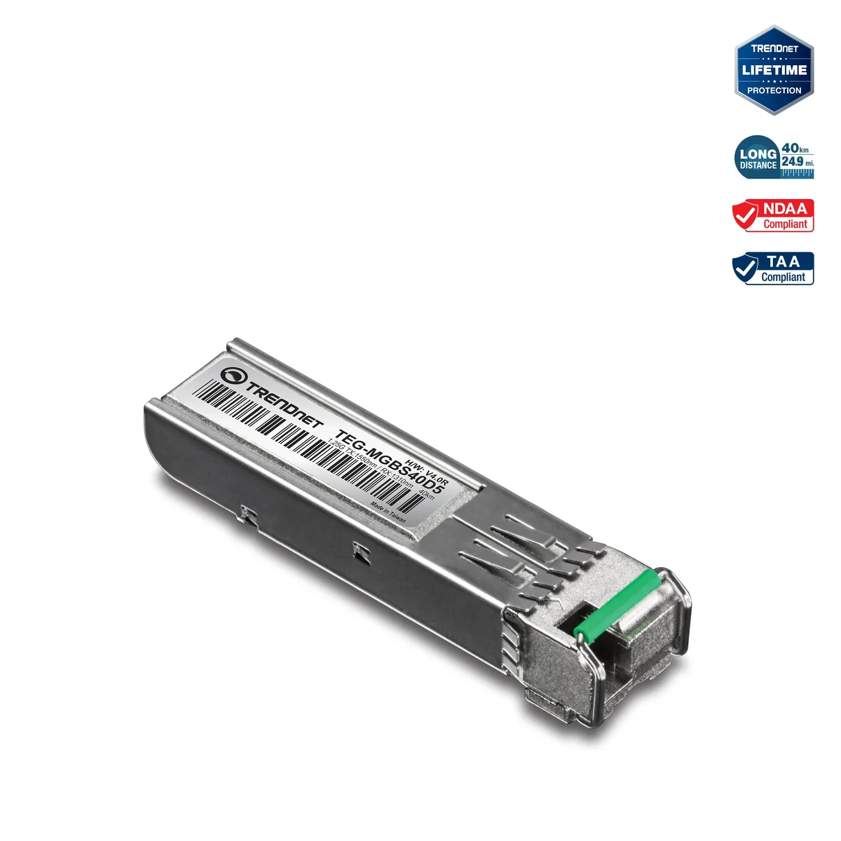 TRENDnet TRENDnet TEG-MGBS40D5 SFP transceiver 40km 1000Mbps LC Simplex — product photo
