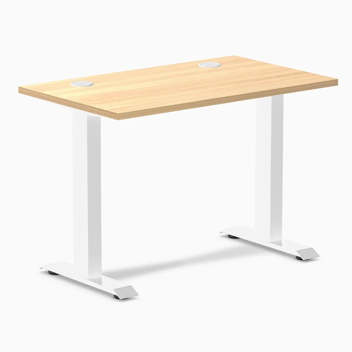 Desky Desky Zero Mini Office Desk Sublime Teak White 40 x 24 in — product photo