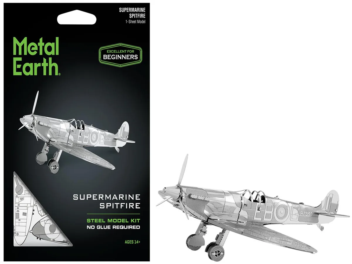 Metal Earth Metal Earth Supermarine Spitfire Fighter Aircraft "Royal Air Force" (Easy Difficulty) hobby collectible — product photo