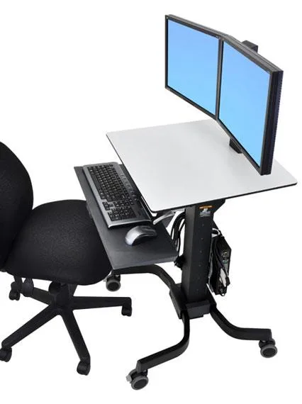 Ergotron Ergotron WorkFit-C 24-214-085 Dual Monitor Sit-Stand Workstation with Mobile Cart Base — product photo