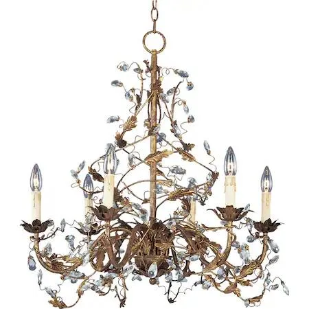 Maxim Maxim 2851 Elegante 6-Light 26.5" Etruscan Gold Chandelier — product photo