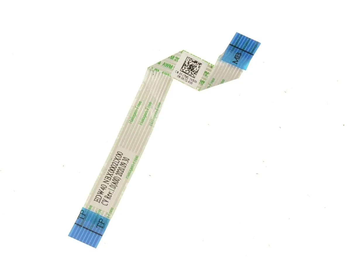 Flat orange ribbon cable with connectors at both ends