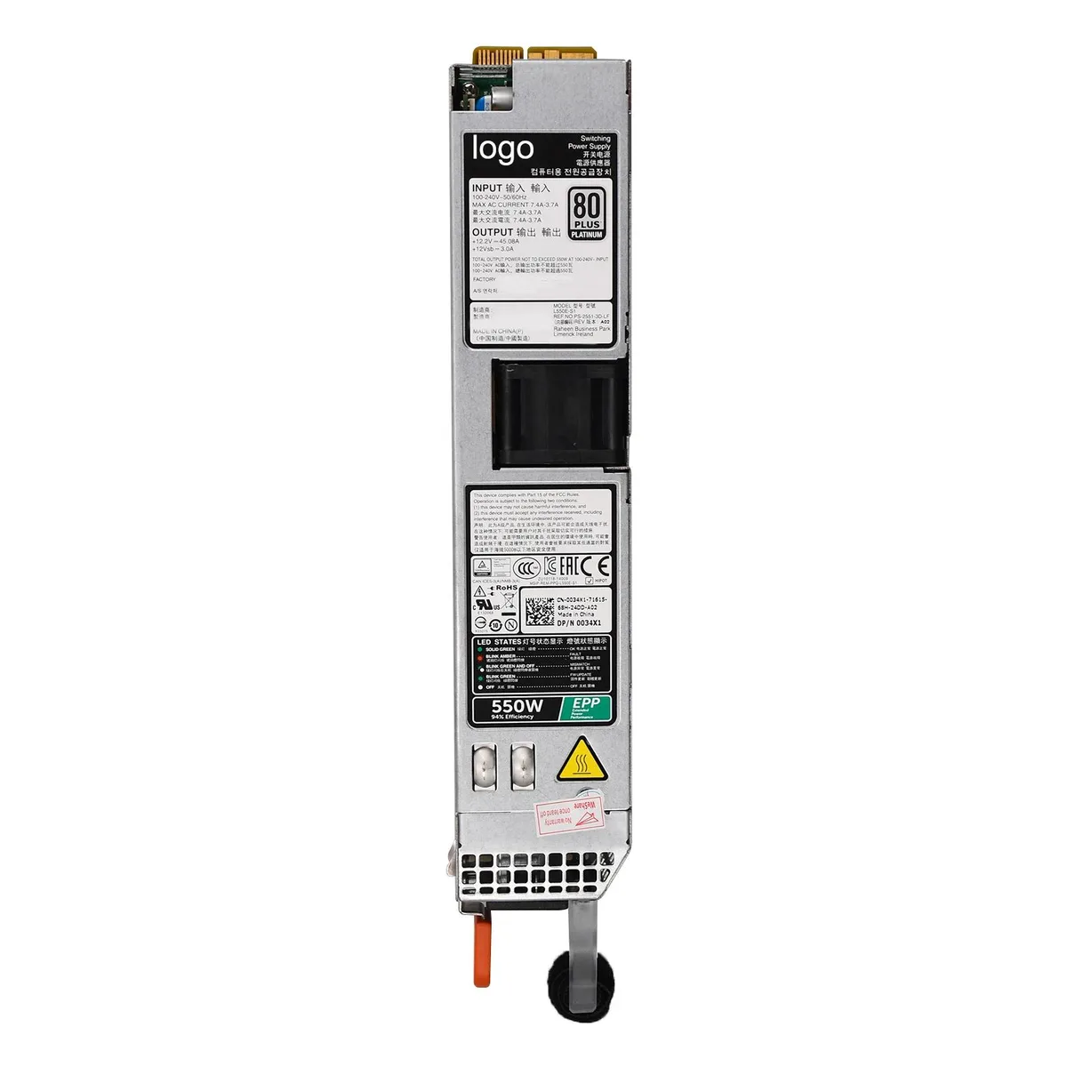 WMtec WMtec 550W Server Power Supply for Dell R430 R330 DSS1500 L550E-S1 D550E-S1 X185V — product photo