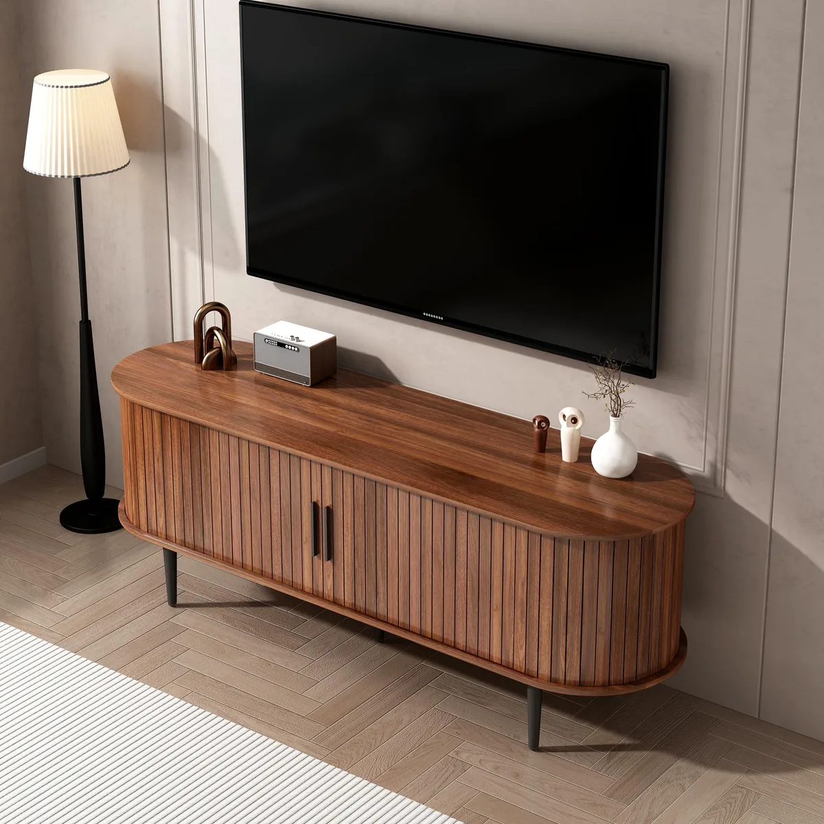 tuphen tuphen 55" TV Stand Walnut 47"W Home Entertainment — product photo