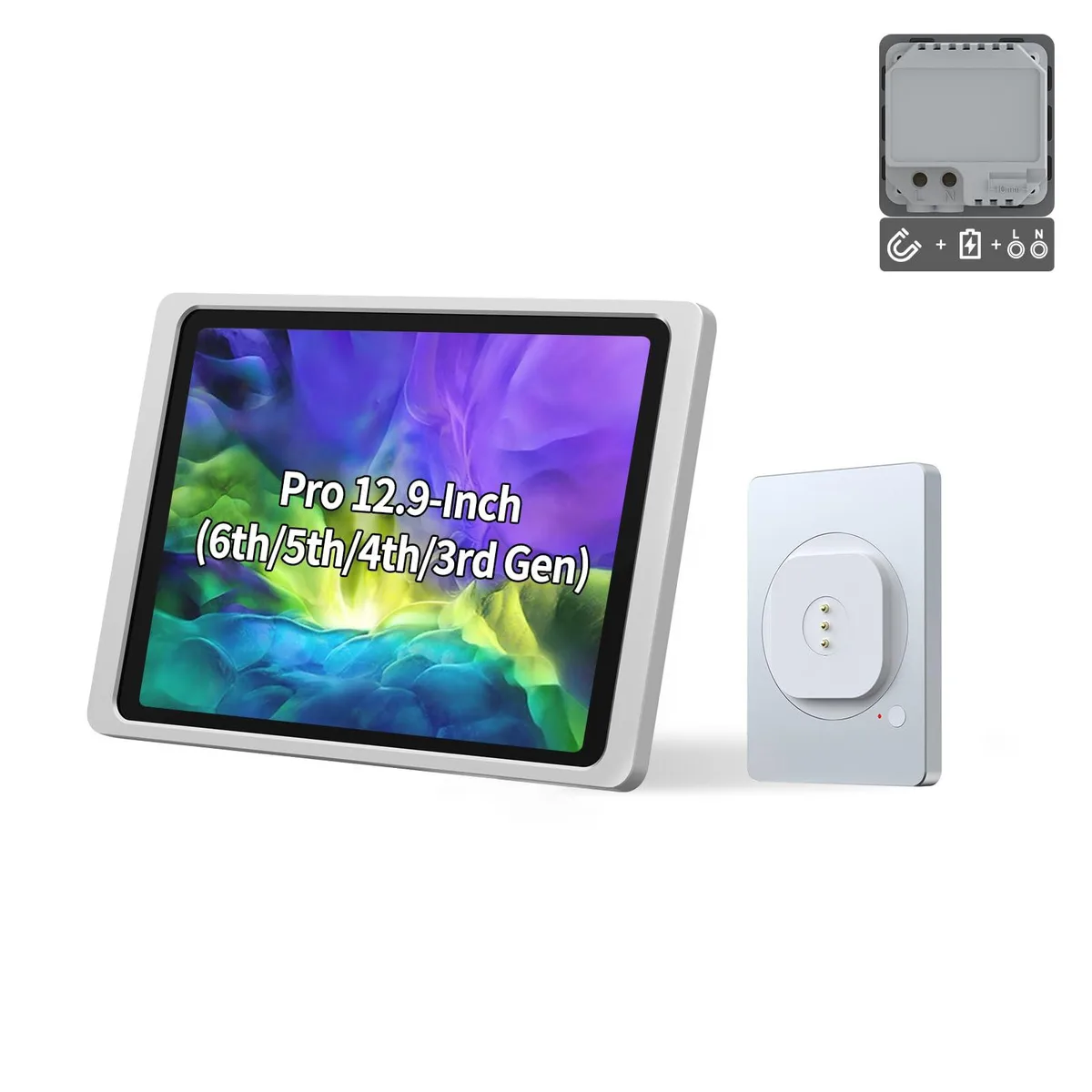 EMONITA EMONITA AC Magnetic Wall Mount Kit for iPad Pro 12.9" 18W Silver — product photo