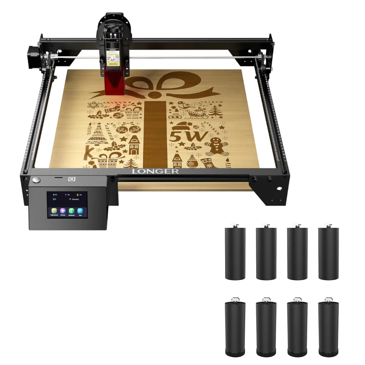 LONGER LONGER RAY5 5W Laser Engraver with 8 Riser Pads — product photo