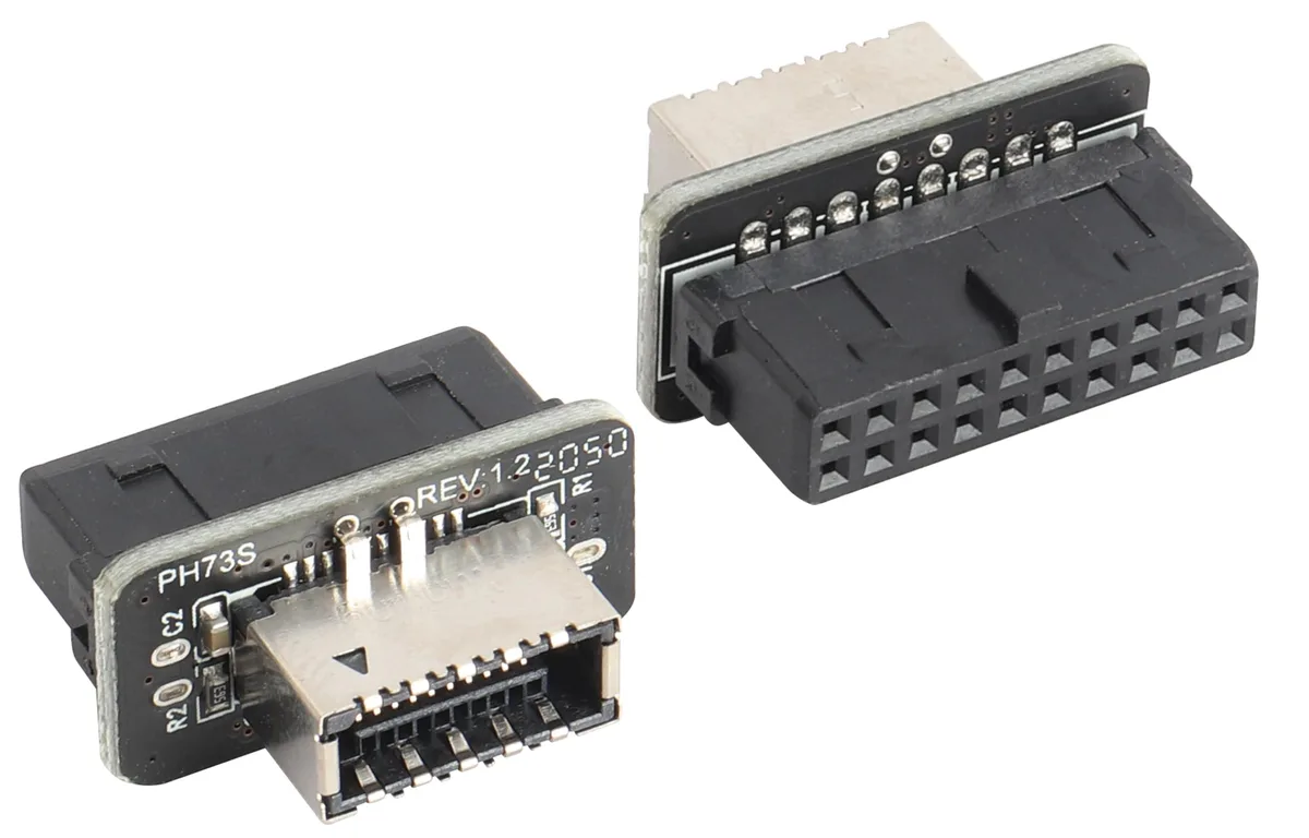 BUCIER BUCIER 2-Pack USB 3.0 19 Pin to USB 3.1 Type-E 20 Pin Header Adapter usb converter — product photo