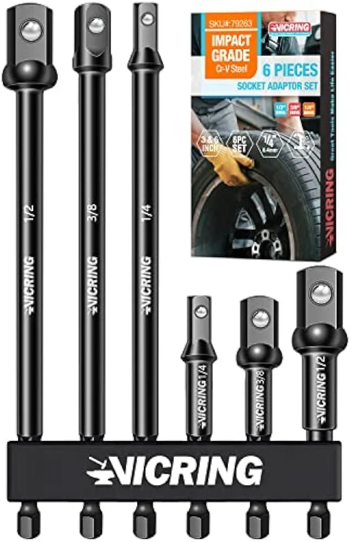 usbroway usbroway 6-piece impact socket adapter set 3 in 6 in — product photo