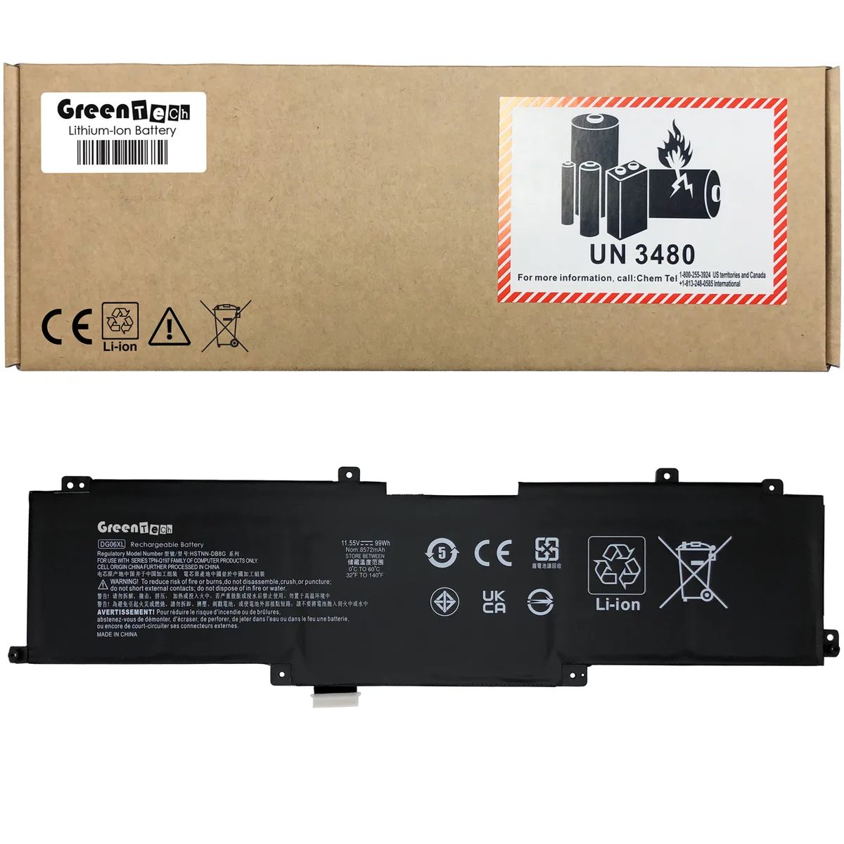 NShi NShi DG06XL 99WHR 11.55V laptop battery — product photo