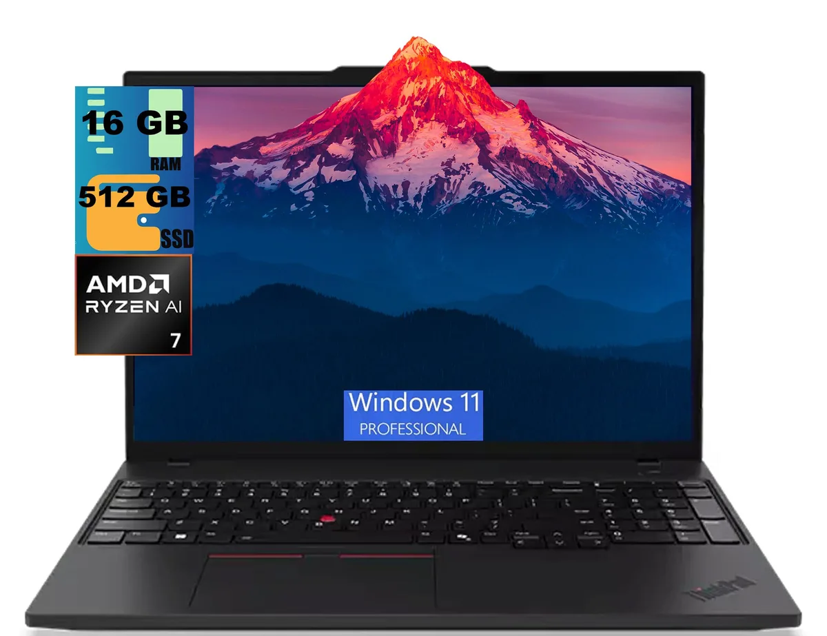 Lenovo Lenovo ThinkPad T16 AMD Ryzen AI 7 PRO 350 16GB 512GB laptop — product photo