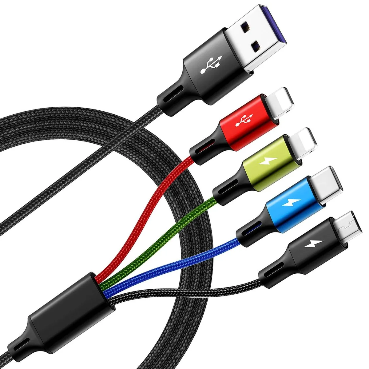 Luisport Luisport 4-in-1 Braided USB Cable 2-Pack 1.8m 3.5A — product photo