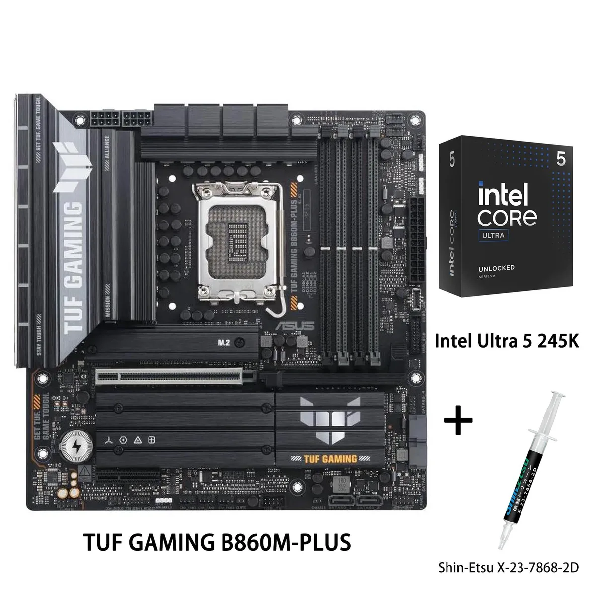 ASUS ASUS TUF GAMING B860M-PLUS + Intel Ultra 5 245K Intel motherboard combo — product photo