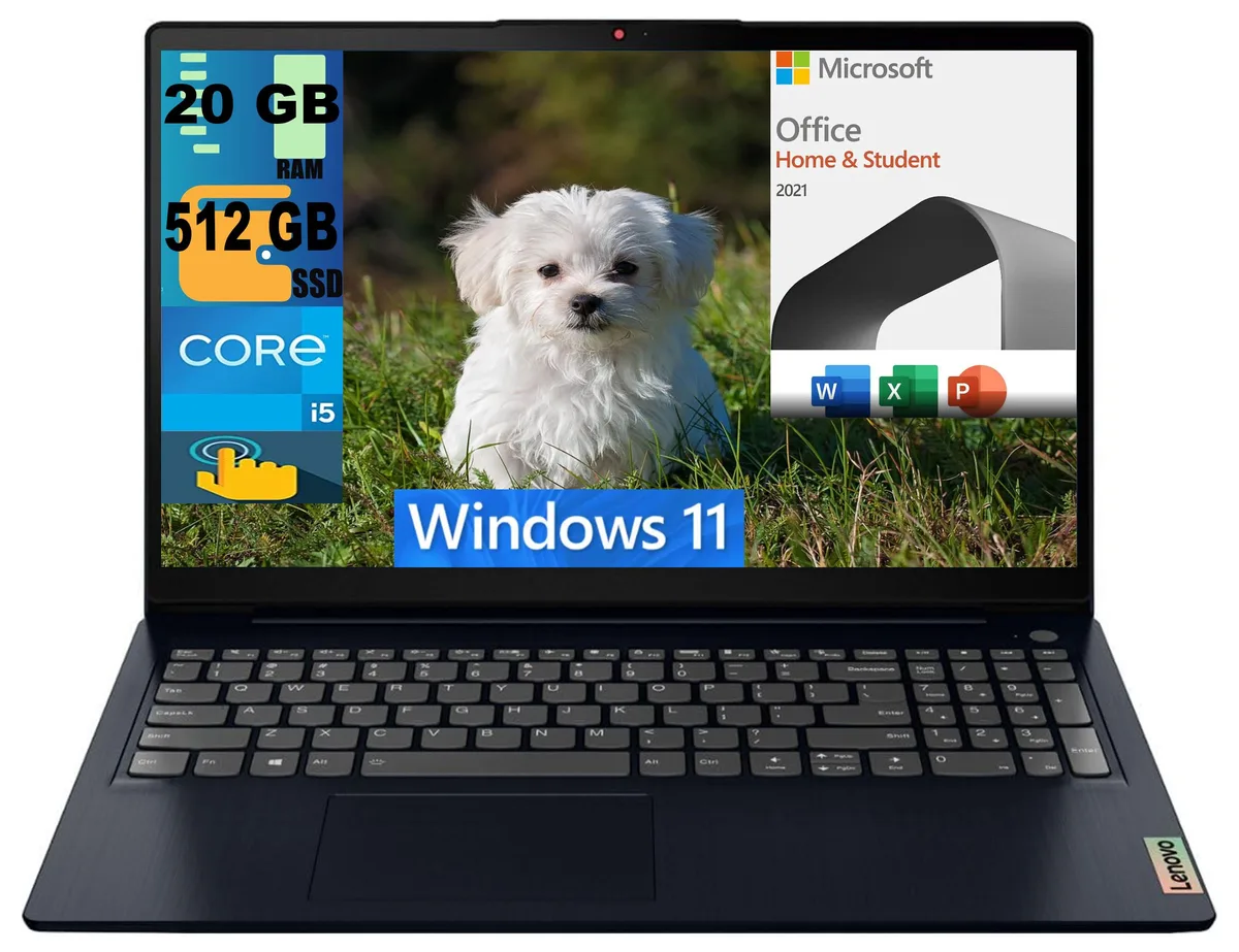 Lenovo Lenovo Ideapad 3i 15 laptop 15.6" FHD touchscreen i5-1155G7 20GB 512GB DDR4 Abyss Blue — product photo
