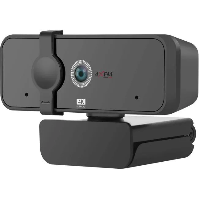 Compact rectangular webcam with dark matte finish and front glass lens