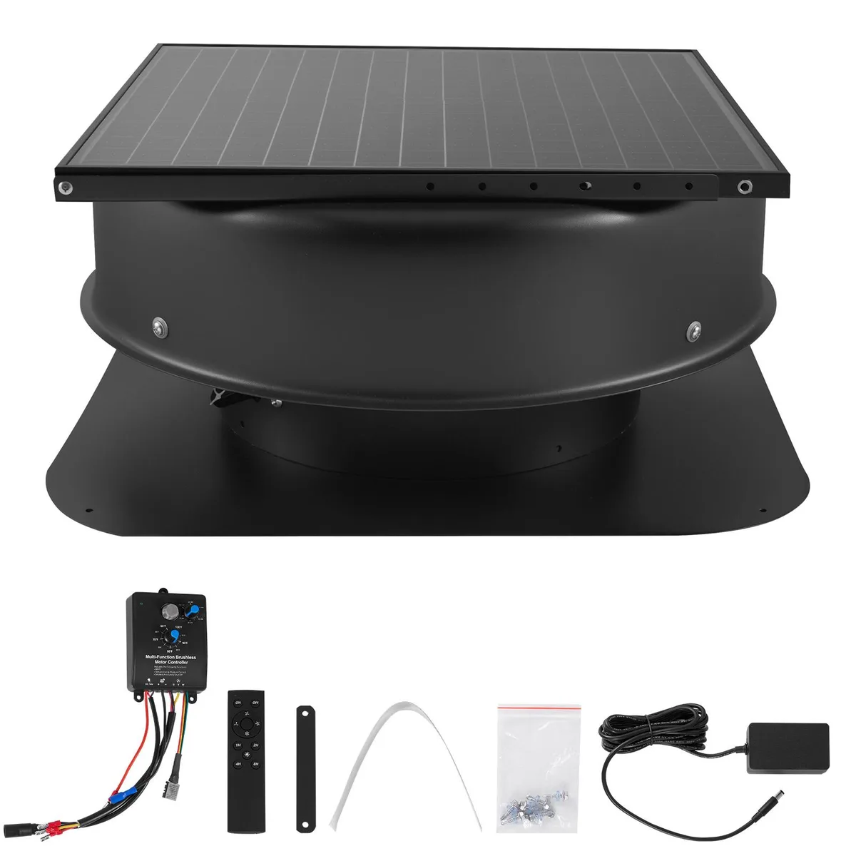 VEVOR VEVOR JBSF-350F 50W Solar Attic Fan 3000 CFM 12 in Black — product photo