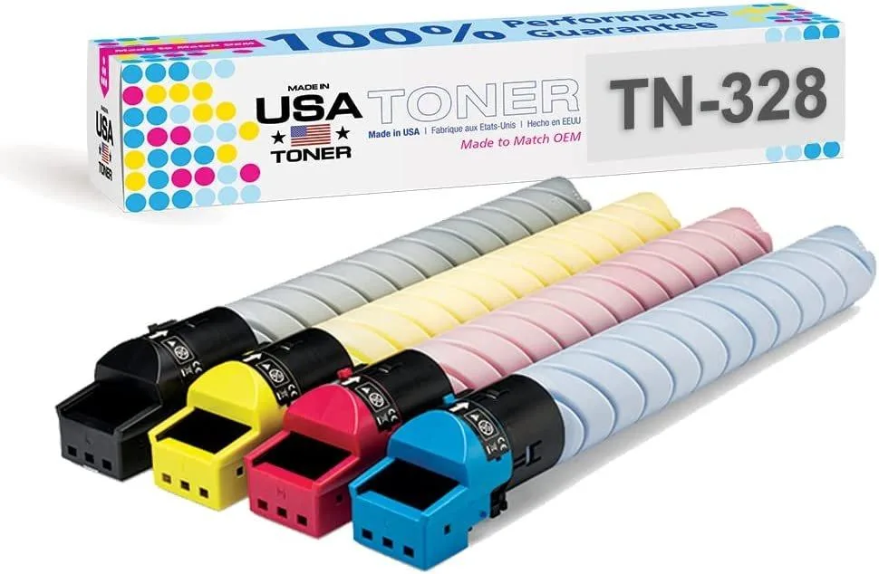 MADE IN USA TONER MADE IN USA TONER Compatible TN328 CMYK 4-Pack for bizhub C250i C300i C360i — product photo