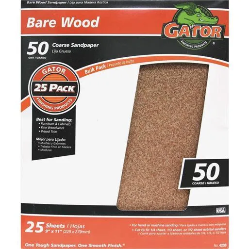 Ali Indistries Inc Ali Indistries Inc 4230 50G Garnet Sandpaper 25 Sheets 9x11in — product photo