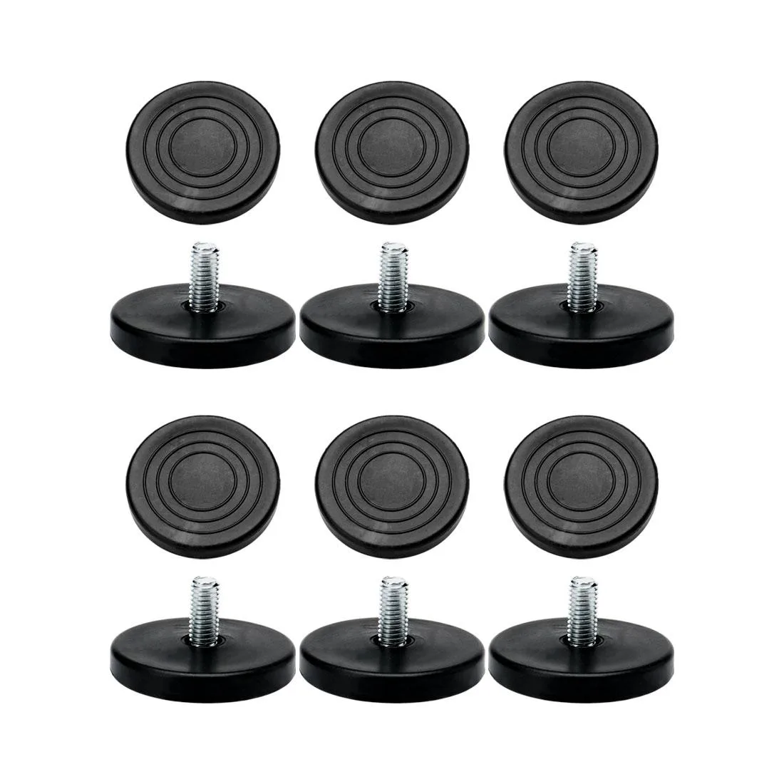 Set of 12 M8 adjustable leveling feet with 17mm base and 50mm threaded stem
