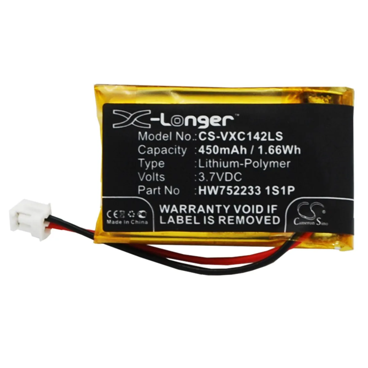Cameron & Co Cameron & Co DS-CS-VXC142LS standard battery 3.7V 450mAh 1.66Wh Li-Polymer Black — product photo