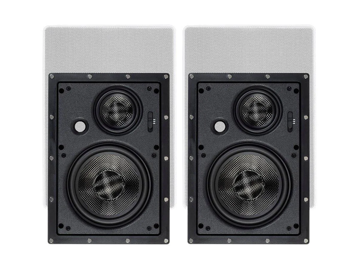 Monoprice Inc. Monoprice 134199 6.5 Inch 3-Way Carbon Fiber In-Wall Speaker Pair — product photo