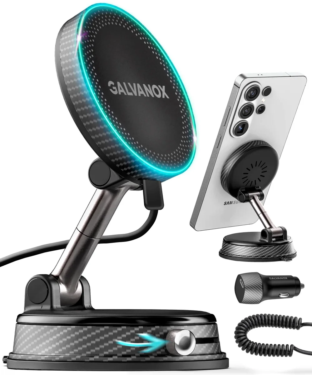  Galvanox CC451 Magnetic Wireless Car Charger 15W USB-C 45W adapter — product photo