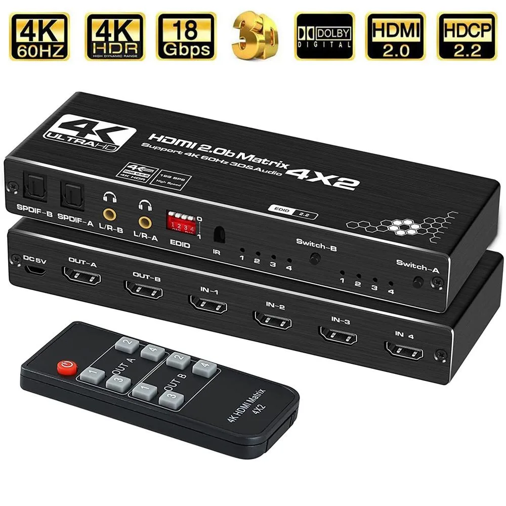 LUOM LUOM OZJ1 4x2 HDMI Matrix Switch 4K@60Hz — product photo