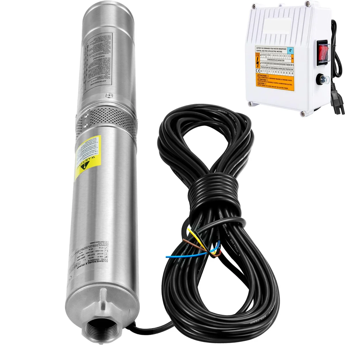 VEVOR VEVOR 4SSM5/12 2HP 230V 37GPM 427 ft 4" Stainless Steel Deep Well Pump — product photo