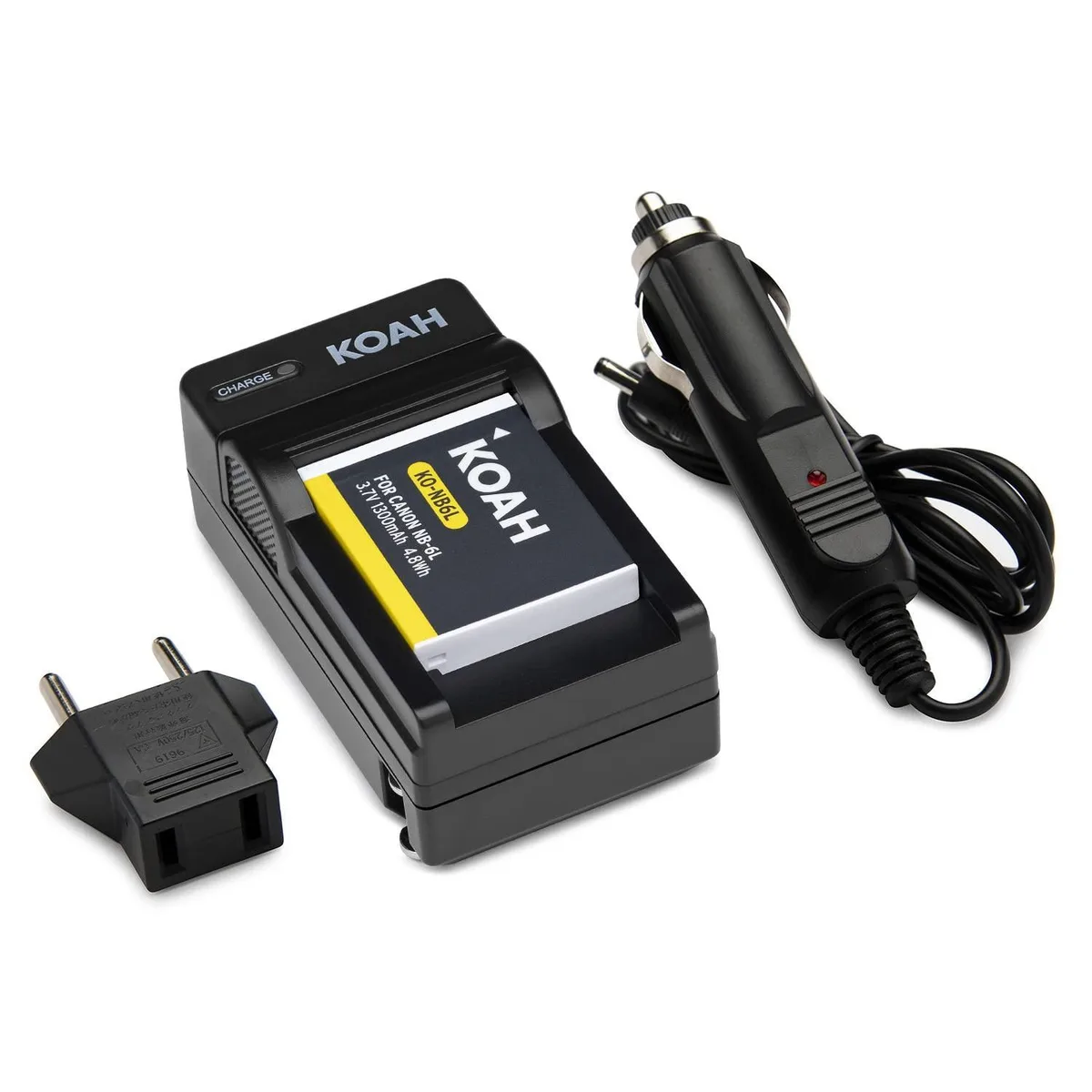 Koah Koah 1300 mAh Li-Ion Battery &amp; Charger for Canon NB-6L/NB-6LH — product photo