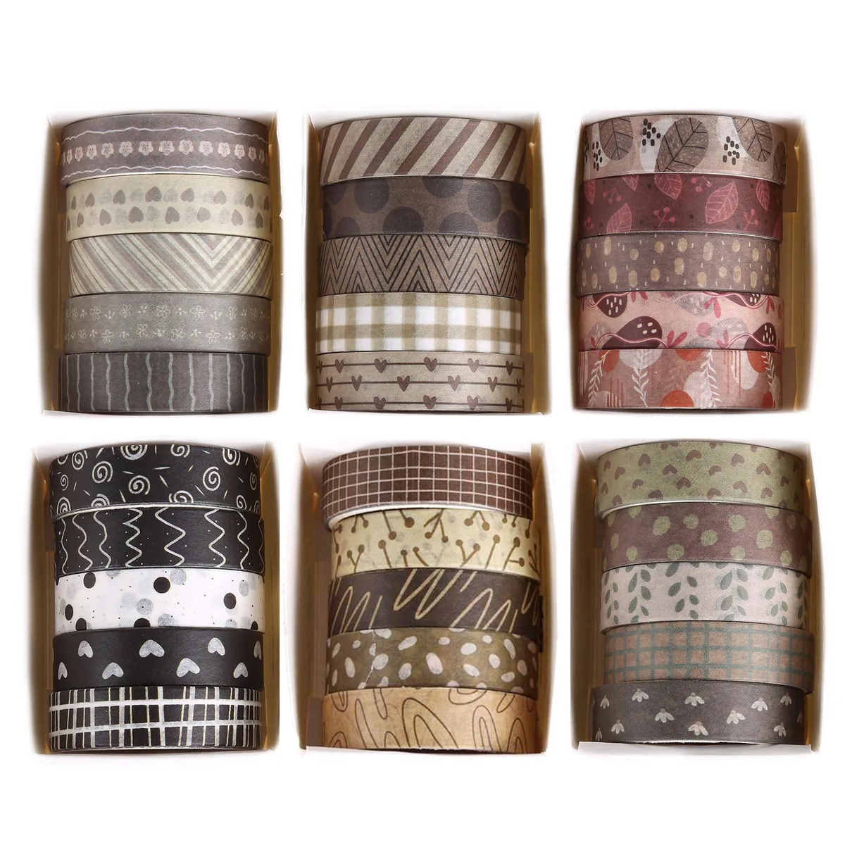 YUBX YUBX YUBX-WTQR-US30SD washi tape 30 rolls 10 mm x 2 m Tropical Wetlands — product photo
