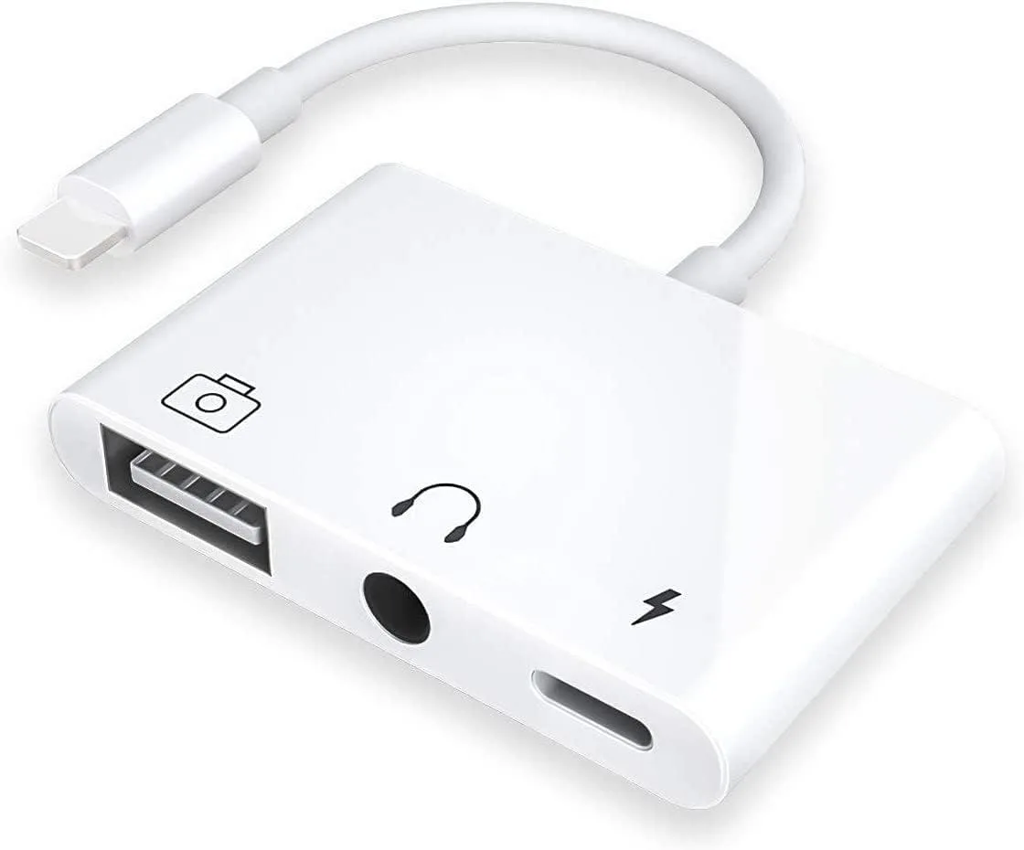 BONAEVER BONAEVER 3-in-1 USB Camera Adapter with 3.5mm Audio Charging — product photo