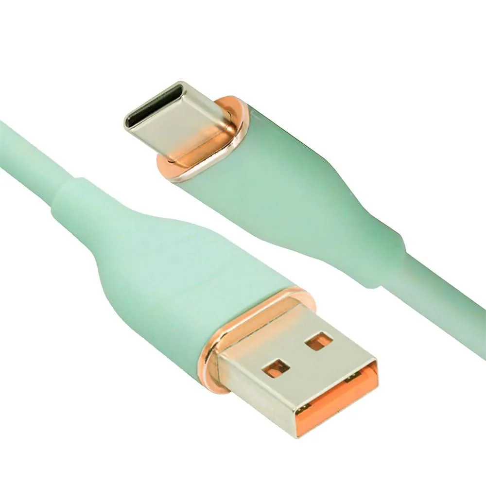 LORDWORLD LORDWORLD USB-A to USB-C 2.0 15W Green Liquid Silicone Cable 200cm — product photo