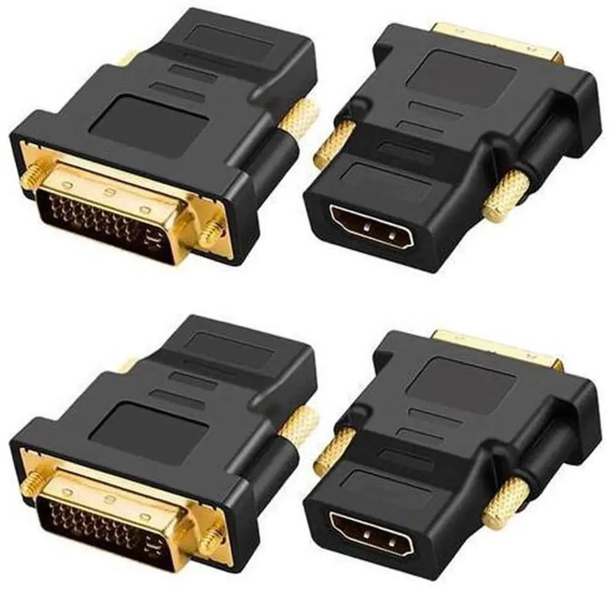 SMUGDESK SMUGDESK Bi-Directional DVI 24+5 Male to HDMI Female Adapter 1080P 4 Pack — product photo