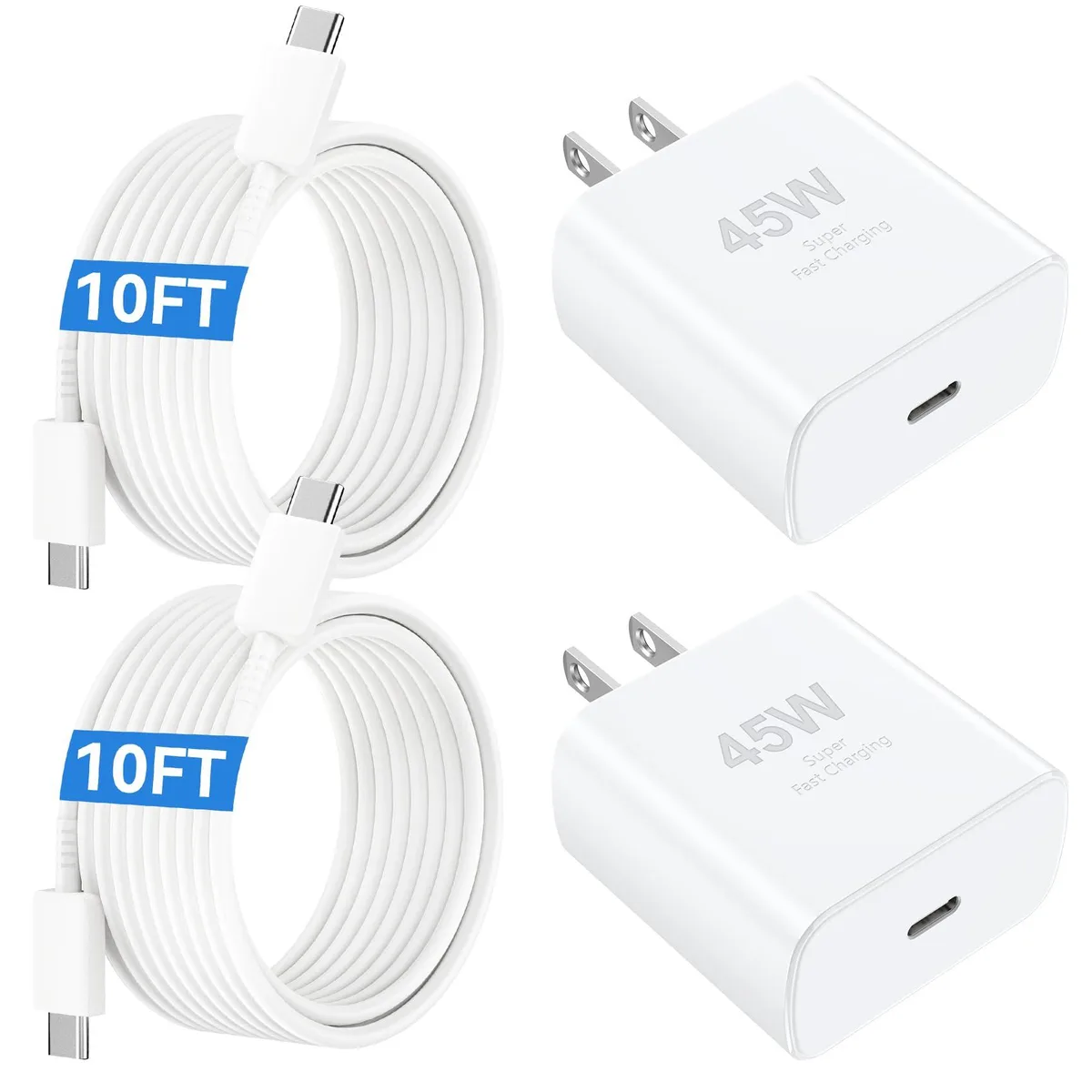 KEHIPI KEHIPI 45W USB-C Charger 10ft Cable iPhone 16 17 Pro Max Block — product photo