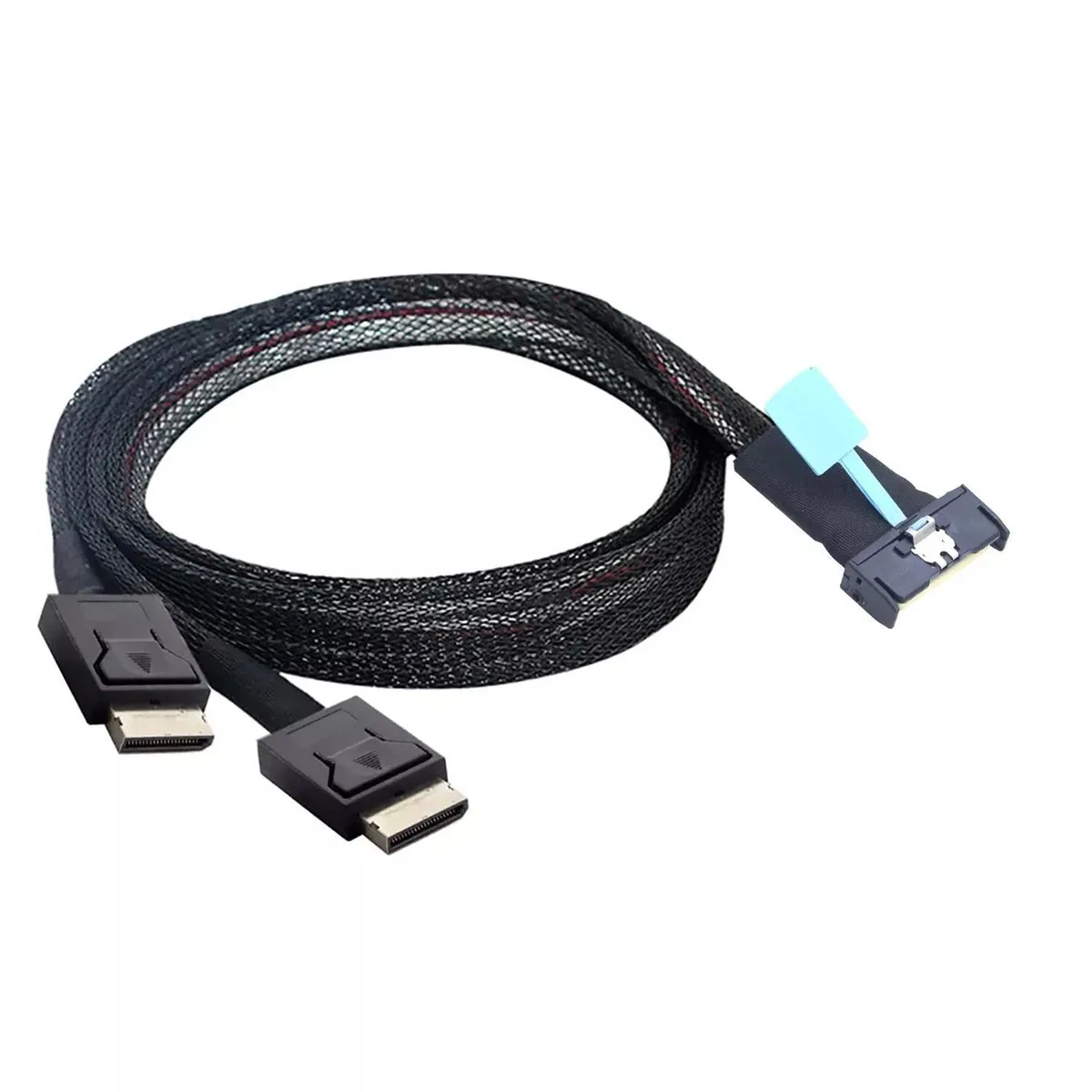 Vszerda Vszerda PCI-E 5.0 MCIO SFF-8654 8I 74P to 2X Oculink SAS SFF-8611 4I SAS Cable 0.5m — product photo