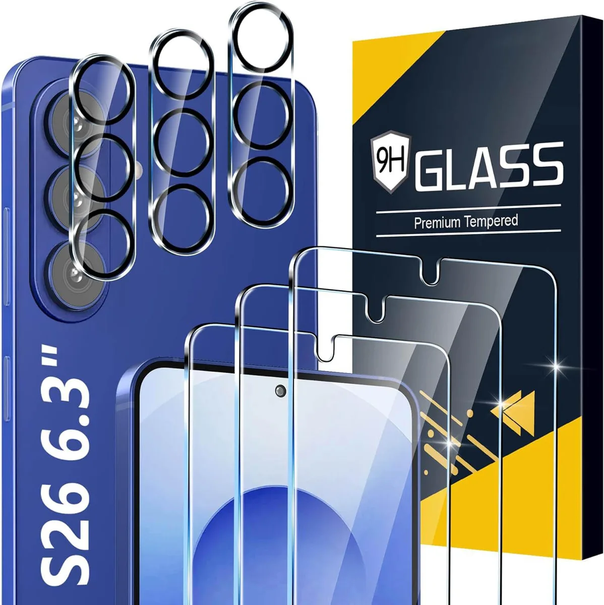 BONAEVER BONAEVER 6 Pack Screen &amp; Lens Protector Samsung Galaxy S26 6.3 Inch Black — product photo
