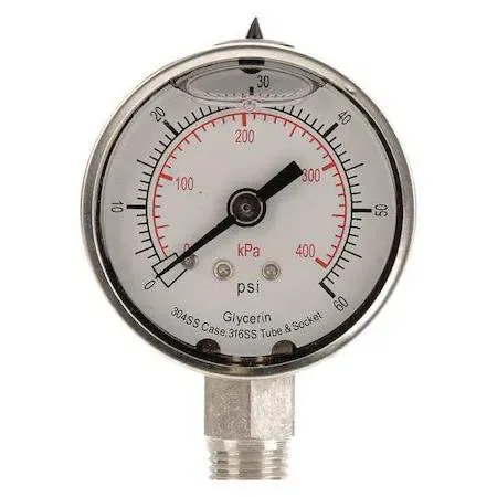 Value Brand Value Brand Pressure Gauge Test 2 in 0-300 psi 304 Stainless Steel — product photo