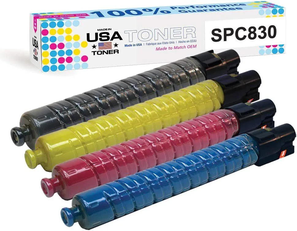 MADE IN USA TONER MADE IN USA TONER Compatible Ricoh SP C830dn SP C831dn 4 Pack Toner Cartridges — product photo