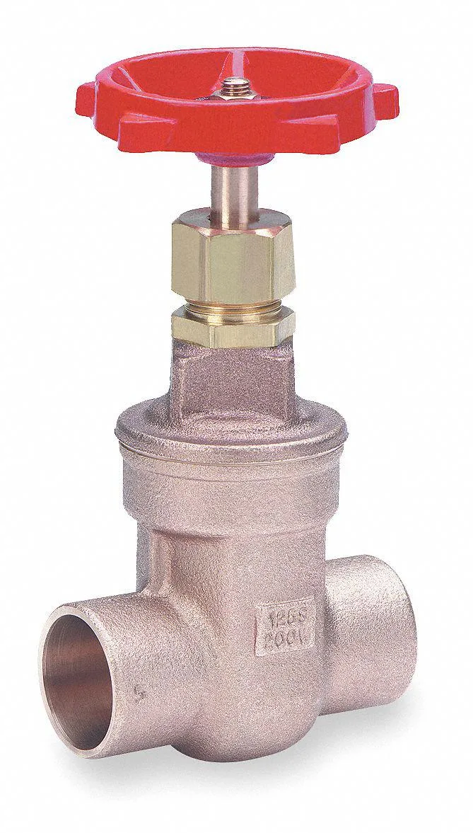 Bronze gate valve with wheel handle sweat connection