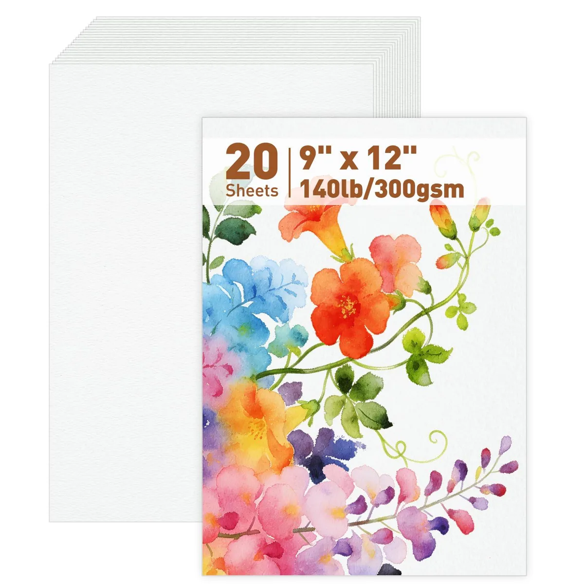  MAXECHO SCZ-01 Cold Press Watercolor Paper 20 Sheets 9" x 12" 140lb/300gsm — product photo